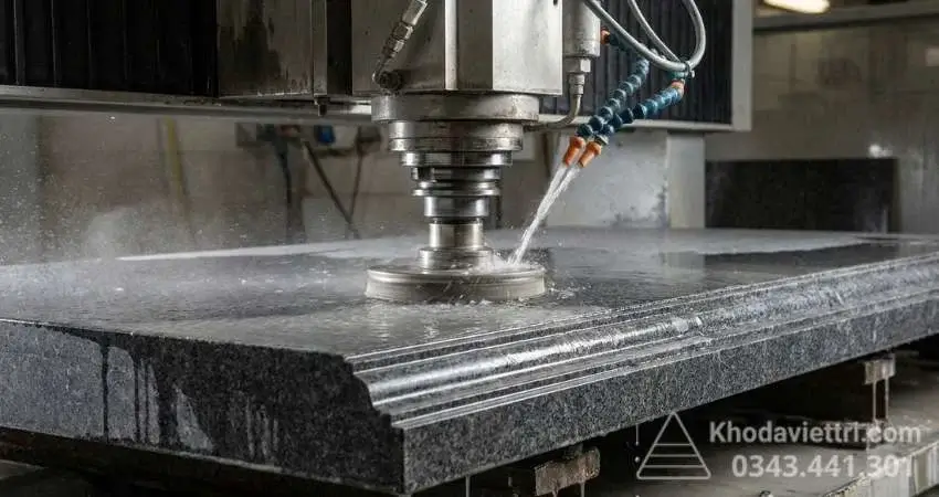 Chạy phào chỉ mặt đá tự nhiên bằng máy cắt CNC độ chính xác cao