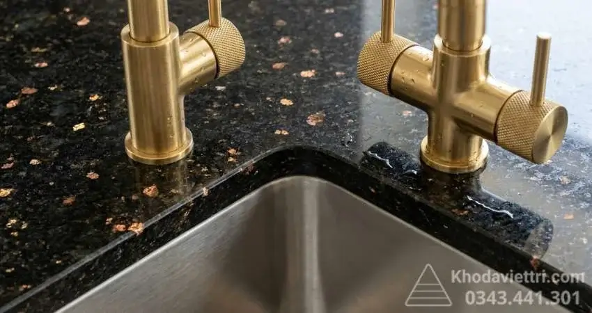 Kỹ thuật thi công chậu rửa bát âm bàn đá bếp chống thấm nước